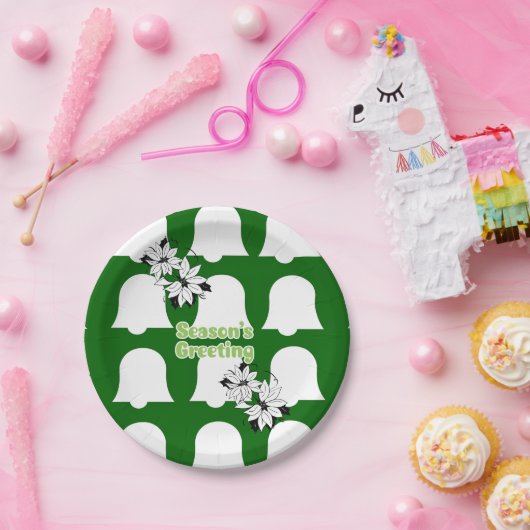 Assiettes En Carton Plaques en papier de Noël, cloches Joyeuses Fêtes (Fête)