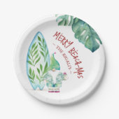 Assiettes En Carton Plaques en papier de Noël de plage Cute Tropical P (Devant)