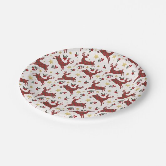 Assiettes En Carton Plaques en papier de Noël de rennes (Angle)