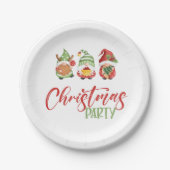 Assiettes En Carton Plaques en papier de Noël Gnome (Devant)