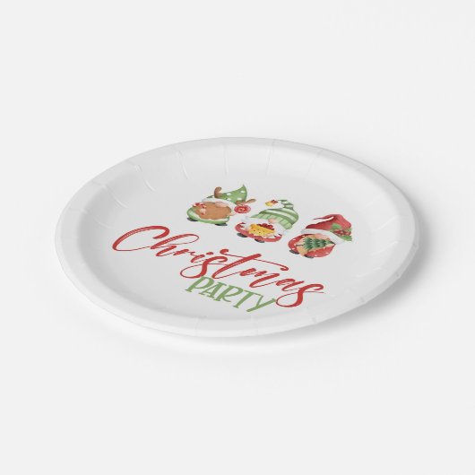 Assiettes En Carton Plaques en papier de Noël Gnome (Angle)