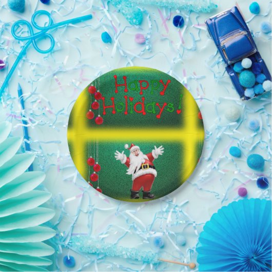 Assiettes En Carton Plaques en papier de Noël, Joyeuses fêtes Père Noë (Fête)