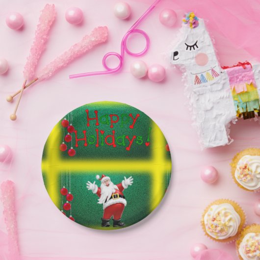 Assiettes En Carton Plaques en papier de Noël, Joyeuses fêtes Père Noë (Fête)