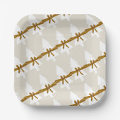 Assiettes En Carton Plaques en papier de Noël, Joyeuses vaches beiges (Recto)