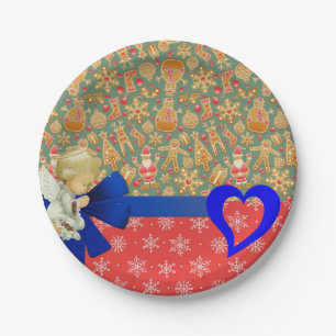 Assiettes En Carton Plaques en papier de Noël, Joyeux Ange de Noël