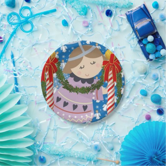 Assiettes En Carton Plaques en papier de Noël, Joyeux Ange de Noël (Fête)