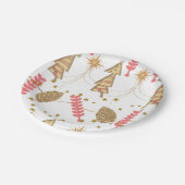 Assiettes En Carton Plaques en papier de Noël, Joyeux Arbres en or de  (Angle)