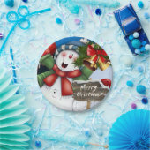 Assiettes En Carton Plaques en papier de Noël, Joyeux bonhomme de neig (Fête)