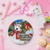 Assiettes En Carton Plaques en papier de Noël, Joyeux bonhomme de neig (Fête)