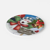 Assiettes En Carton Plaques en papier de Noël, Joyeux bonhomme de neig (Angle)