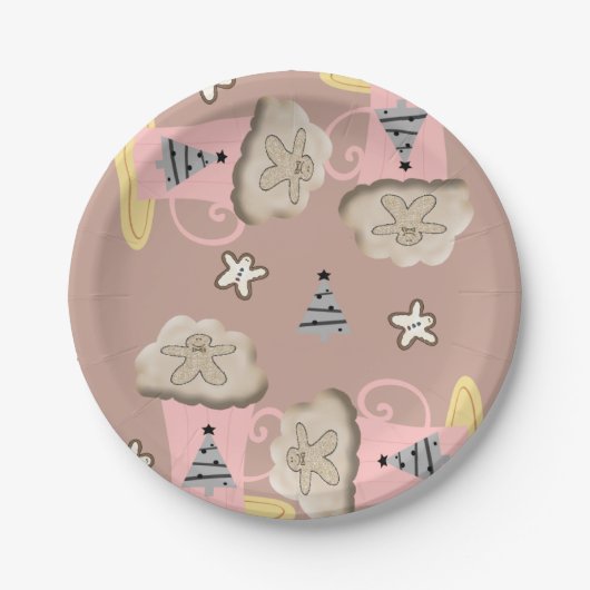 Assiettes En Carton Plaques en papier de Noël, Joyeux café de Noël (Devant)