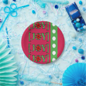 Assiettes En Carton Plaques en papier de Noël, Joyeux Noël Joie Rouge (Fête)