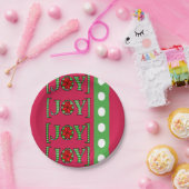 Assiettes En Carton Plaques en papier de Noël, Joyeux Noël Joie Rouge (Fête)