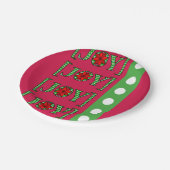 Assiettes En Carton Plaques en papier de Noël, Joyeux Noël Joie Rouge (Angle)