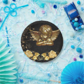 Assiettes En Carton Plaques en papier de Noël, Joyeux Noël Or Angel (Fête)