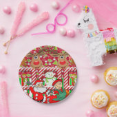 Assiettes En Carton Plaques en papier de Noël, Joyeux rennes Père Noël (Fête)