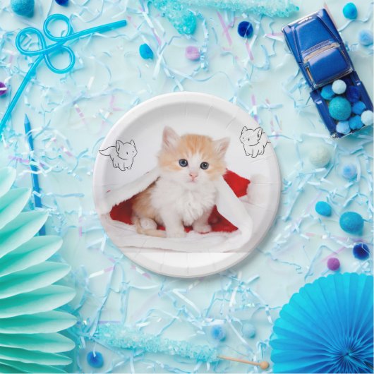 Assiettes En Carton Plaques en papier de Noël, Kitten (Fête)