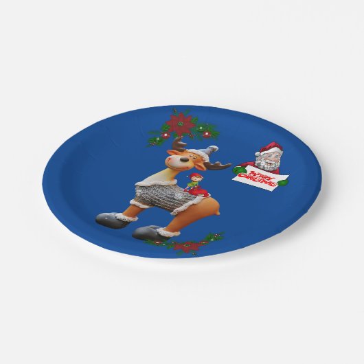 Assiettes En Carton Plaques en papier de Noël, orignal (Angle)