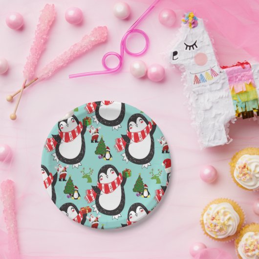 Assiettes En Carton Plaques en papier de Noël, Pingouin (Fête)