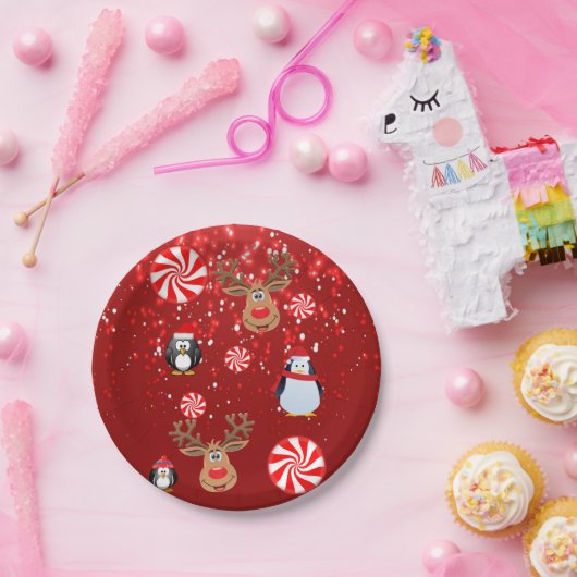 Assiettes En Carton Plaques en papier de Noël, Pingouin (Fête)