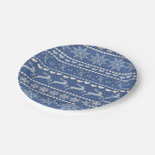 Assiettes En Carton Plaques en papier de Noël, Rindeau bleu merisier (Angle)