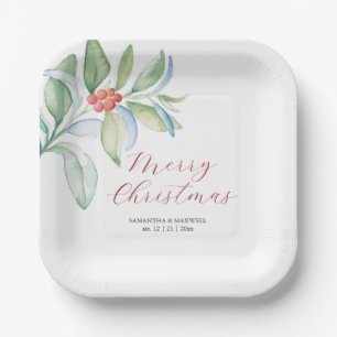Assiettes En Carton Plaques en papier de Noël Simple Festive