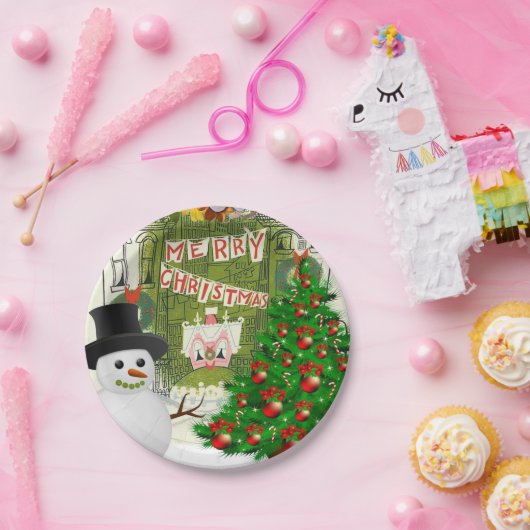 Assiettes En Carton Plaques en papier de Noël, Snowman (Fête)