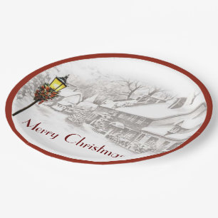 Assiettes En Carton Plaques en papier de Noël Vintage