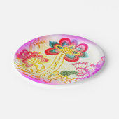 Assiettes En Carton Plaques en papier de palmier rose super (Angle)