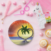 Assiettes En Carton Plaques en papier de palmiers couchés (Fête)