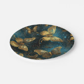 Assiettes En Carton Plaques en papier de papillons d'or (Angle)