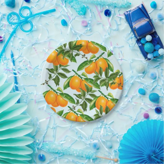 Assiettes En Carton Plaques en papier de petites oranges (Fête)