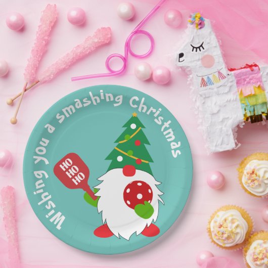Assiettes En Carton 🎅 Plaques en papier de pickleball de Noël (Fête)