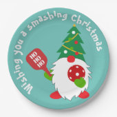 Assiettes En Carton 🎅 Plaques en papier de pickleball de Noël (Devant)