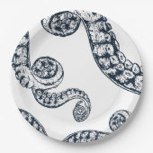 Assiettes En Carton Plaques en papier de pieuvre marine (Devant)