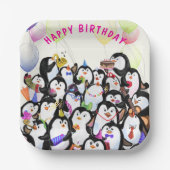 Assiettes En Carton Plaques en papier de pingouin d'anniversaire (Recto)