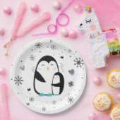 Assiettes En Carton Plaques en papier de pingouin d'hiver (Fête)