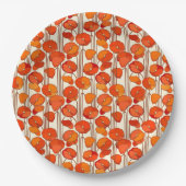 Assiettes En Carton Plaques en papier de Poppies Art Nouveau (Devant)