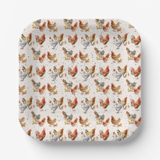 Assiettes En Carton Plaques en papier de poulet (Recto)