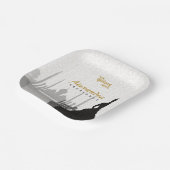 Assiettes En Carton Plaques en papier de Quinceañera noir et or arabe (Angulaire)