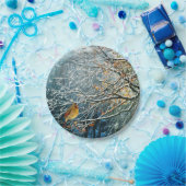 Assiettes En Carton Plaques en papier de scène d'hiver-Design d'oiseau (Fête)