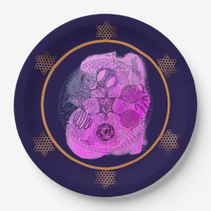 Assiettes En Carton Plaques en papier de séder en coton Berry foncé