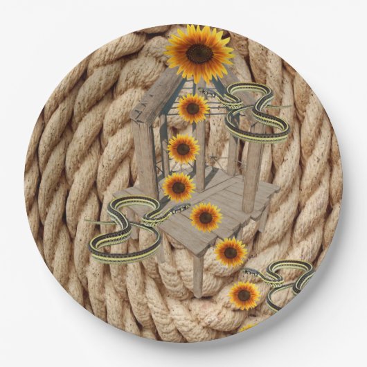 Assiettes En Carton Plaques en papier de serpents de tournesol (Devant)