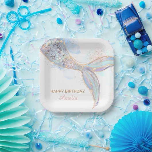 Assiettes En Carton Plaques en papier de sirène (Fête)