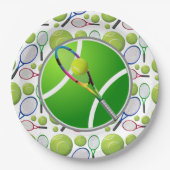 Assiettes En Carton Plaques en papier de tennis (Devant)