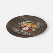 Assiettes En Carton Plaques en papier de Thanksgiving Rustique Citroui (Angle)