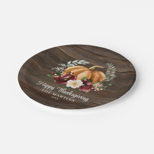 Assiettes En Carton Plaques en papier de Thanksgiving Rustique Citroui (Angle)