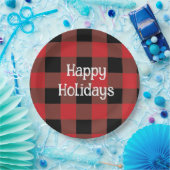 Assiettes En Carton Plaques en papier de vacances Festif Noir & Rouge (Fête)