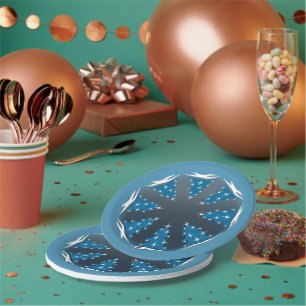 Assiettes En Carton Plaques en papier de vacances Plaques Festive Blue