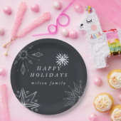 Assiettes En Carton Plaques en papier de vacances Silver Snowflake (Fête)